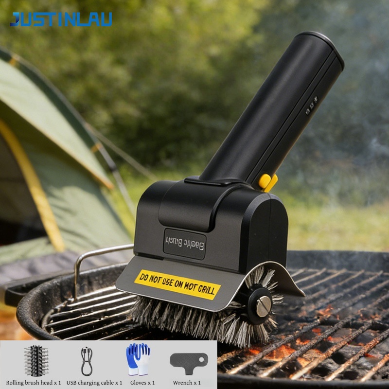 Outdoor Power Grill - JUSTINLAU Electric Grill Brush Dirt＆Grime Removal