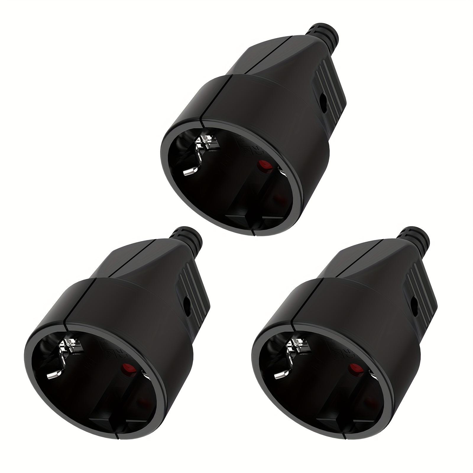 Outdoor Power Outlet - 3-Pack, Schuko Coupler, Black Coupler 250