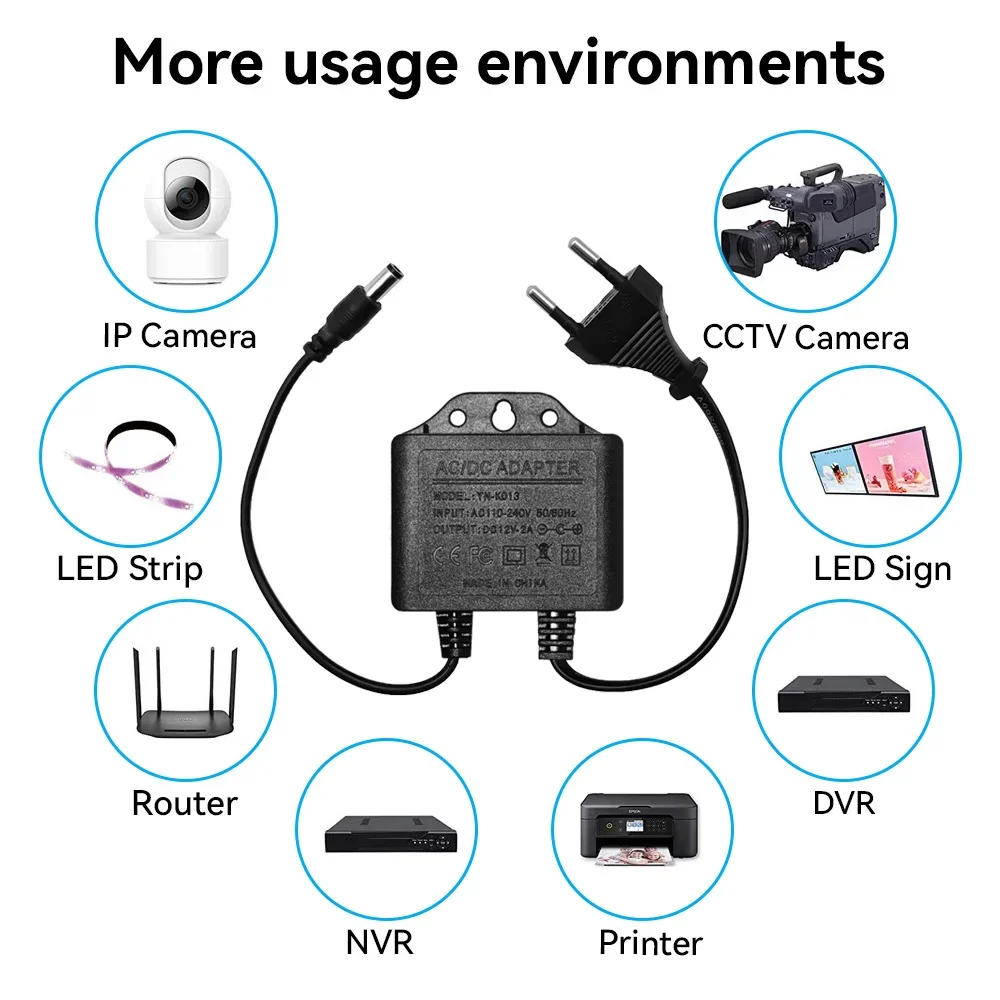 Power Adapter  DC12V 2A Waterp - огляд і ціна Outdoor Power Plug In