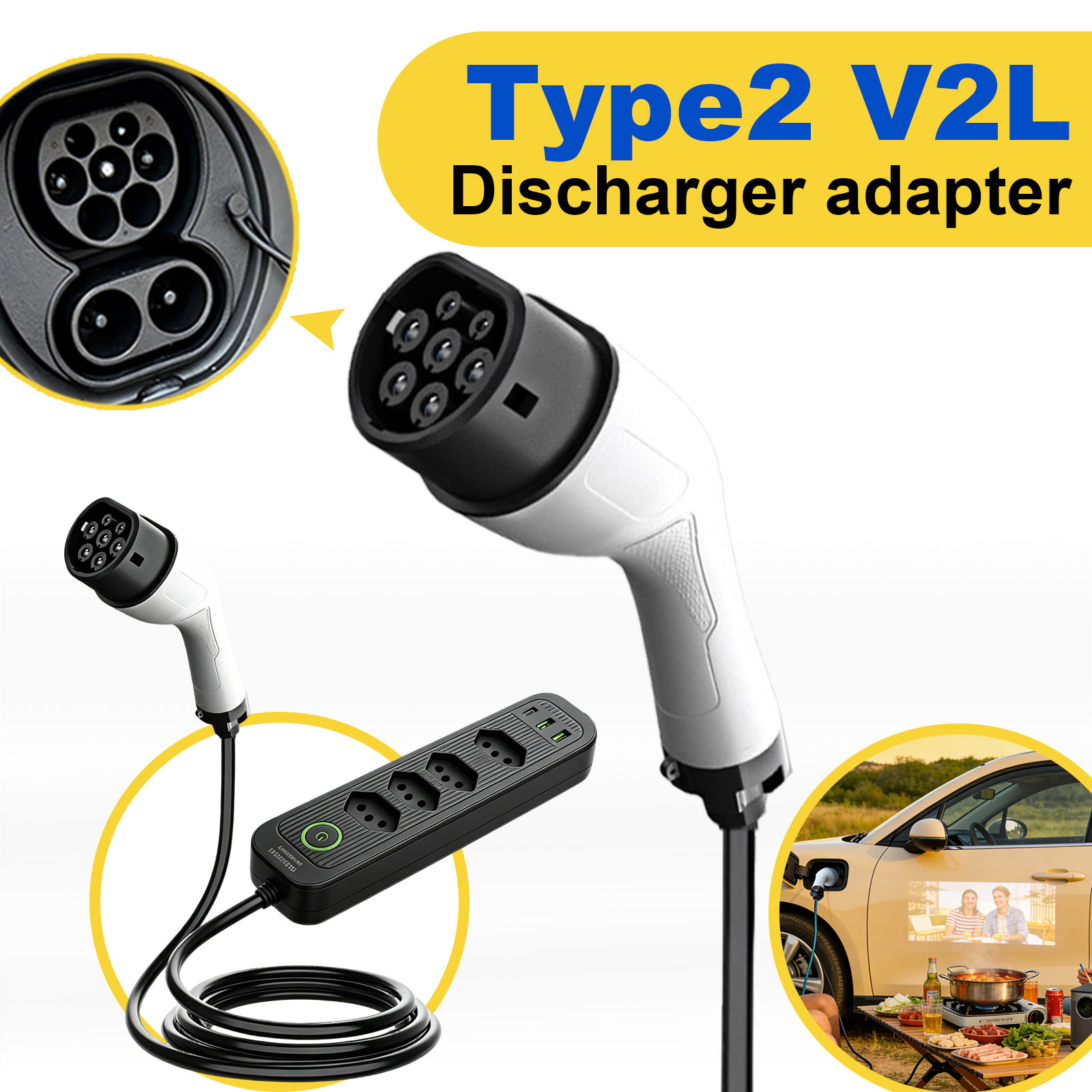 Type2 V2L Discharge Adapter 16 - огляд і ціна Outdoor Power Outlet