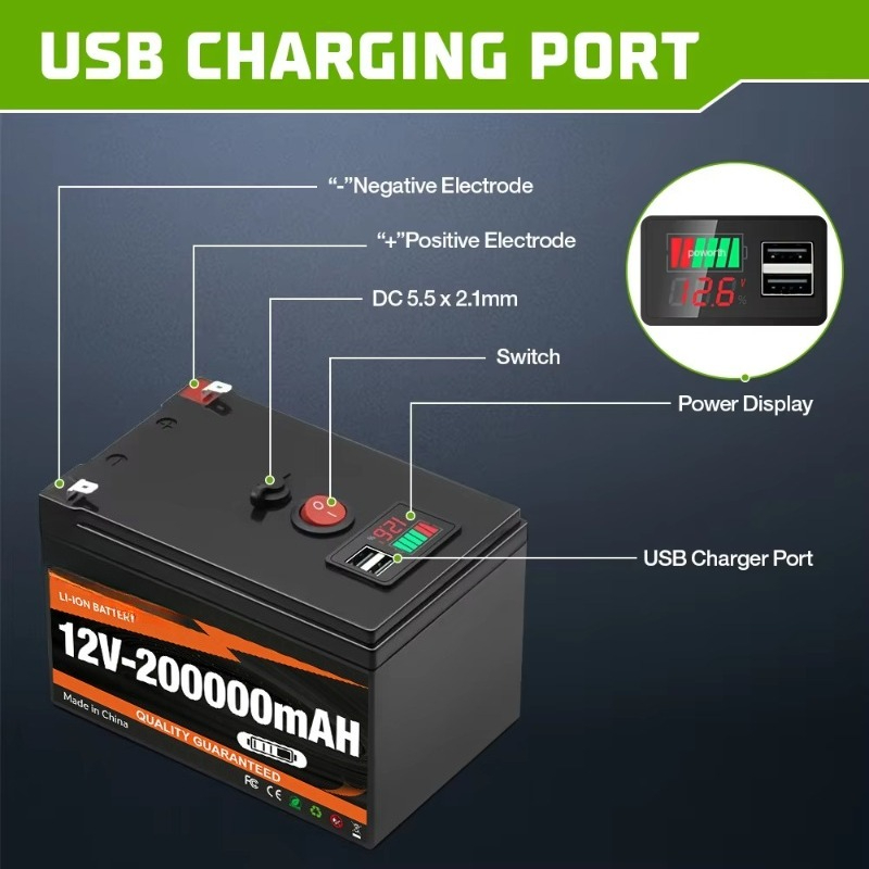 12V 200000mAh Rechargeable Lit - огляд і ціна Outdoor Power Number
