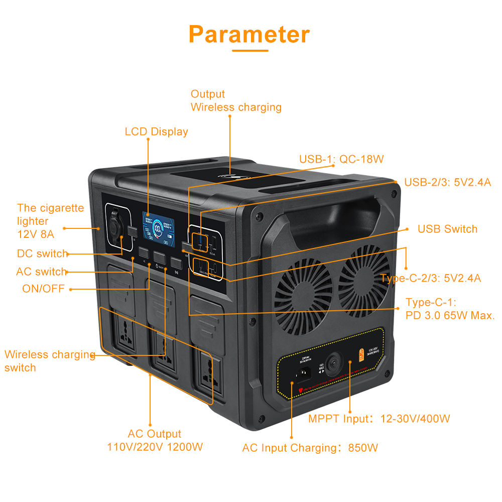 1200W Portable Solar Generator - огляд і ціна Outdoor Power Generator
