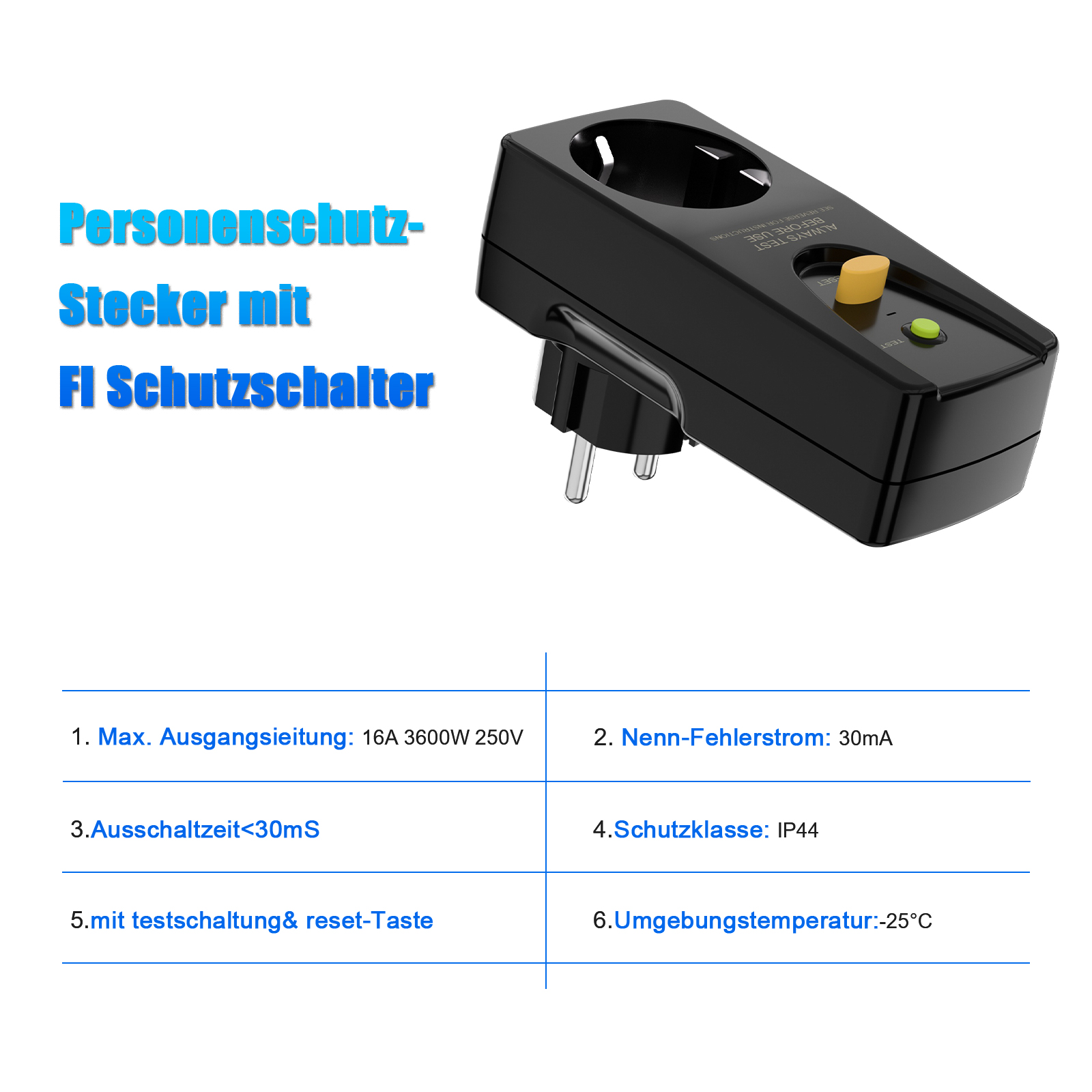 16A Leakage Protection Plug EU - огляд і ціна Outdoor Power Outlet