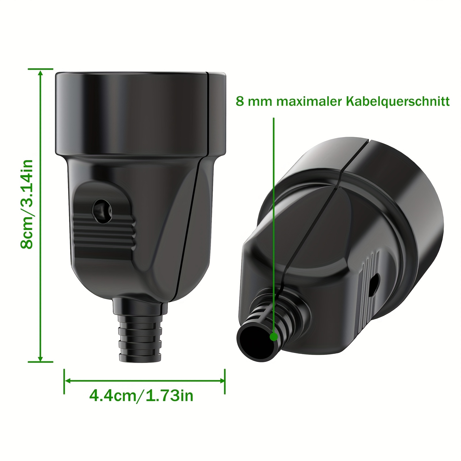 3-Pack, Schuko Coupler, Black  - огляд і ціна Outdoor Power Outlet