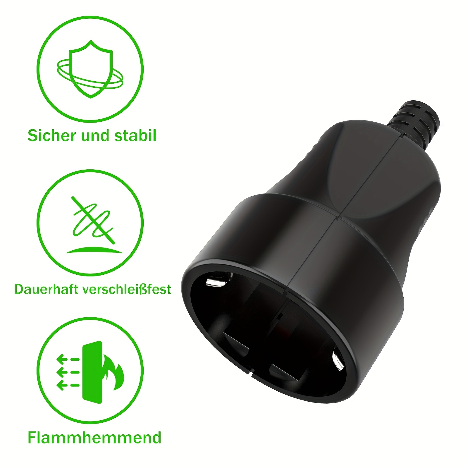 3-Pack, Schuko Coupler, Black  - огляд і ціна Outdoor Power Outlet
