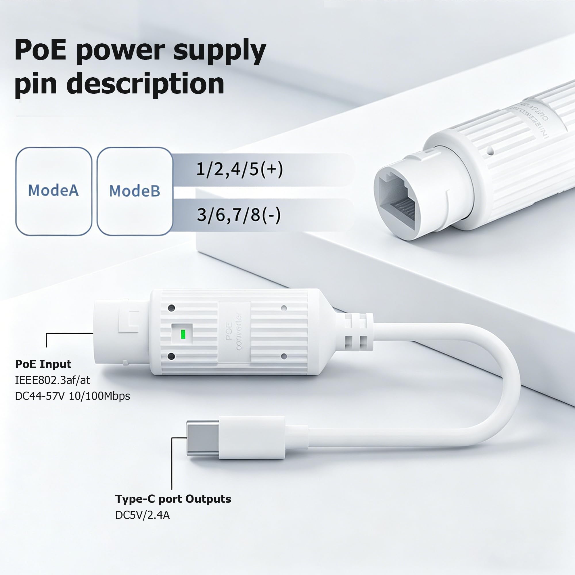 POE to USB-C Power Converter O - огляд і ціна Outdoor Power Adapter Usb